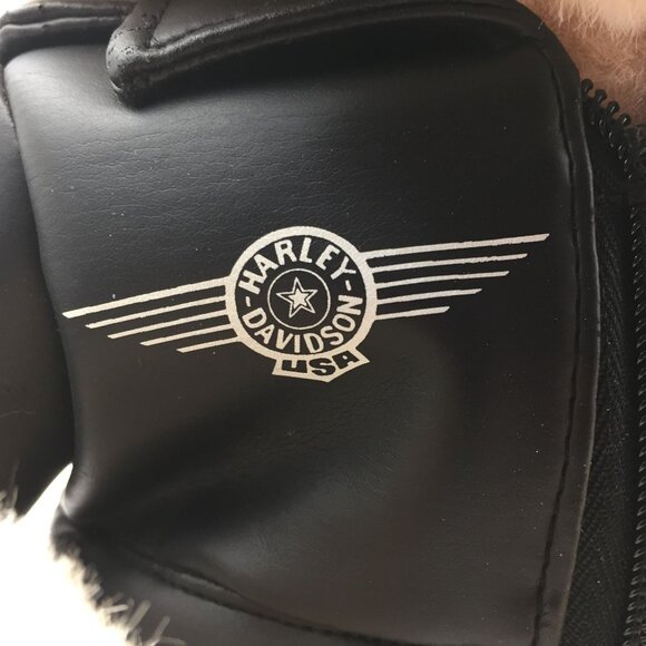 Vtg Harley Davidson God Bless America Plush Pig Stuffed Animal Motorcycle Jacket - Picture 9 of 13